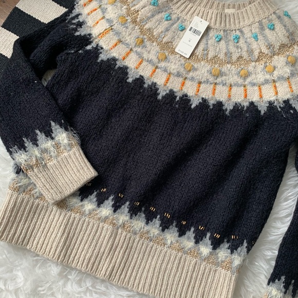 SOLD! Anthropologie fair isle sparkle sweater - Picture 6 of 9